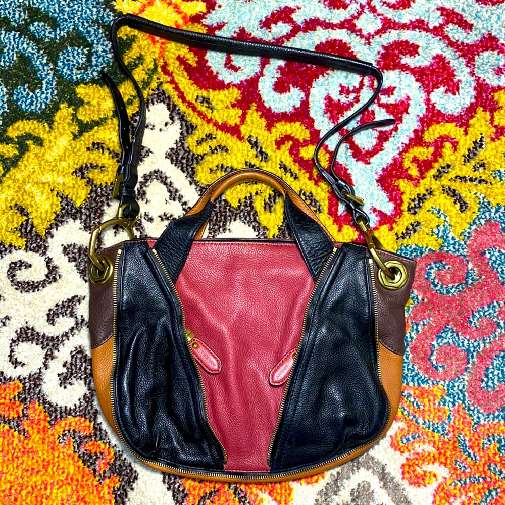 Oryany Lian Color Block Zip Satchel Bag - Picture 1 of 10